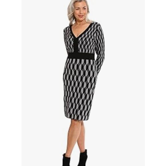 NWT London Times Knit Sweater Dress Size Large - Picture 1 of 8
